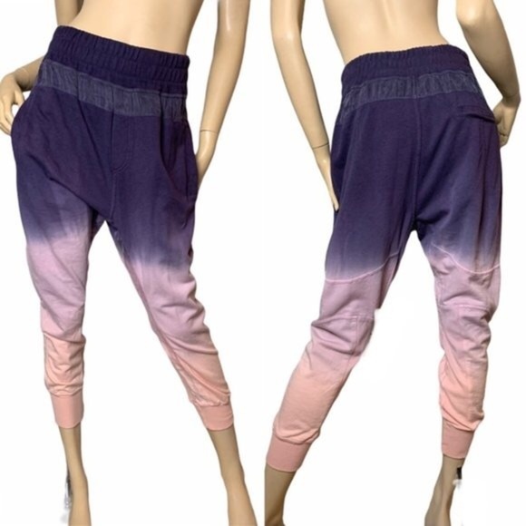 Young Fabulous & Broke Ombré Joggers Purple Pink Tie Dye Small - Picture 1 of 8